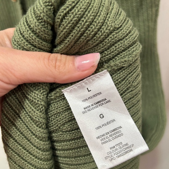 French Connection Ribbed Button-Front Sweater Dress - Picture 10 of 11